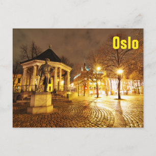 Cartão Postal Oslo, Noruega à noite