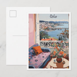 Cartão Postal Oslo Noruega Viagem Arte Vintage