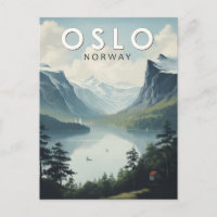 Oslo Noruega Viagem Arte Vintage
