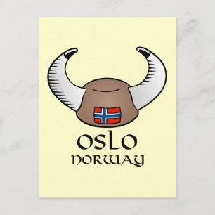 Cartão Postal Oslo Norway Viking Hat