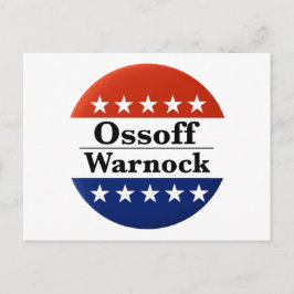 Cartão Postal Ossoff Warnock Georgia Runoffs