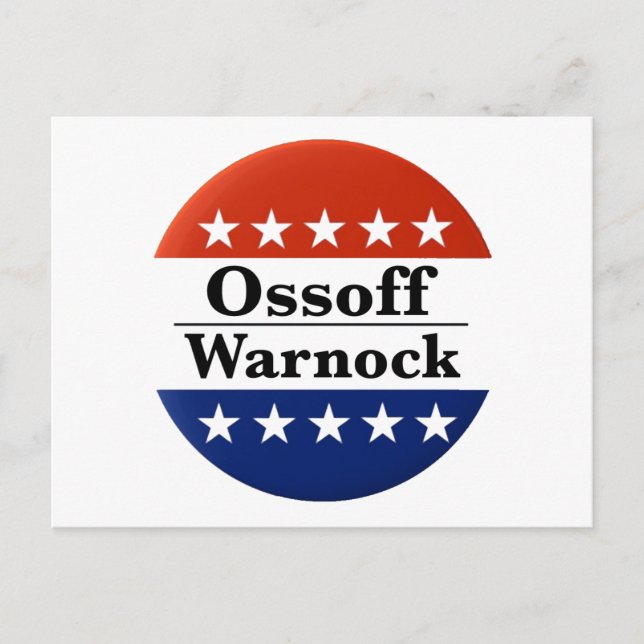 Cartão Postal Ossoff Warnock Georgia Runoffs (Frente)