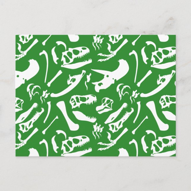 Cartão Postal Ossos do Dinossauro (Verde) (Frente)