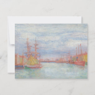 Cartão Postal Ostend Harbor por James Ensor (1900)