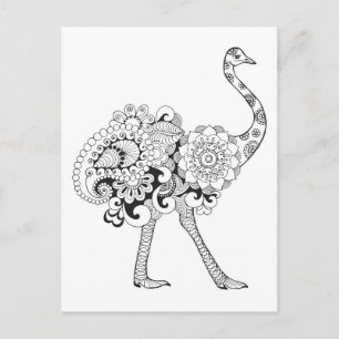 Cartão Postal Ostrich inspirado