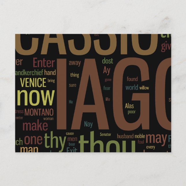 Cartão Postal Othello Word Mosaic (Frente)
