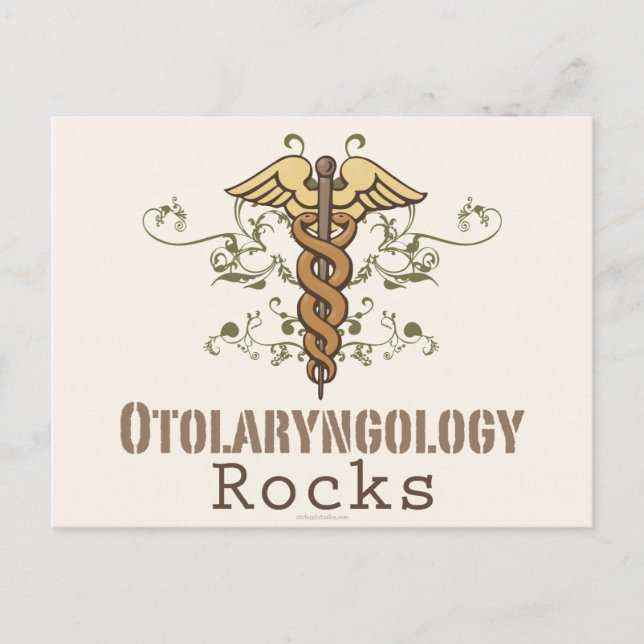 Cartão postal Otolaringology Rocks Caduceus (Frente)