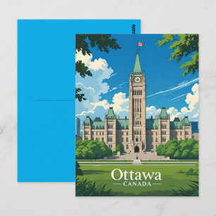 Cartão Postal Ottawa Canada Parliament Building, City Skyline