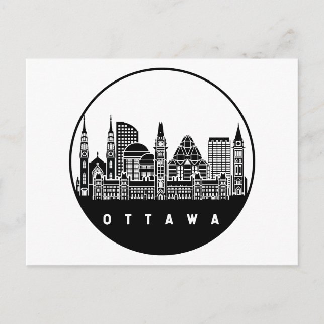 Cartão Postal Ottawa Canada Skyline (Frente)