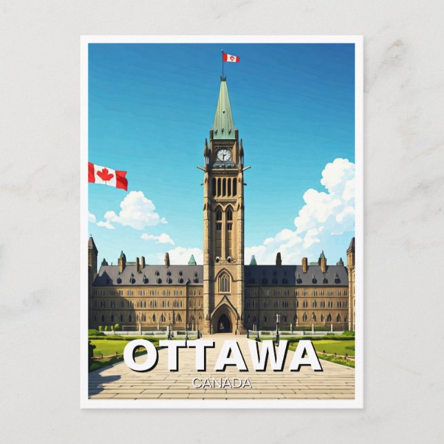 Cartão Postal Ottawa Canada Viagem (Frente)
