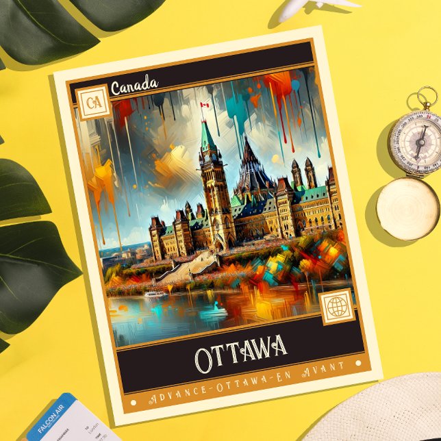 Cartão Postal Ottawa, Canadá | Vintage Painting (Criador carregado)