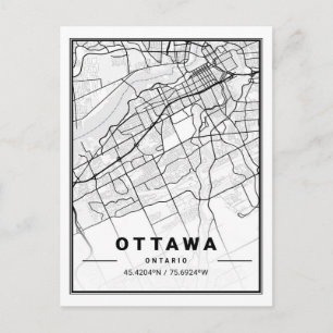 Cartão Postal Ottawa Ontário Canadá Viagem Map Poster