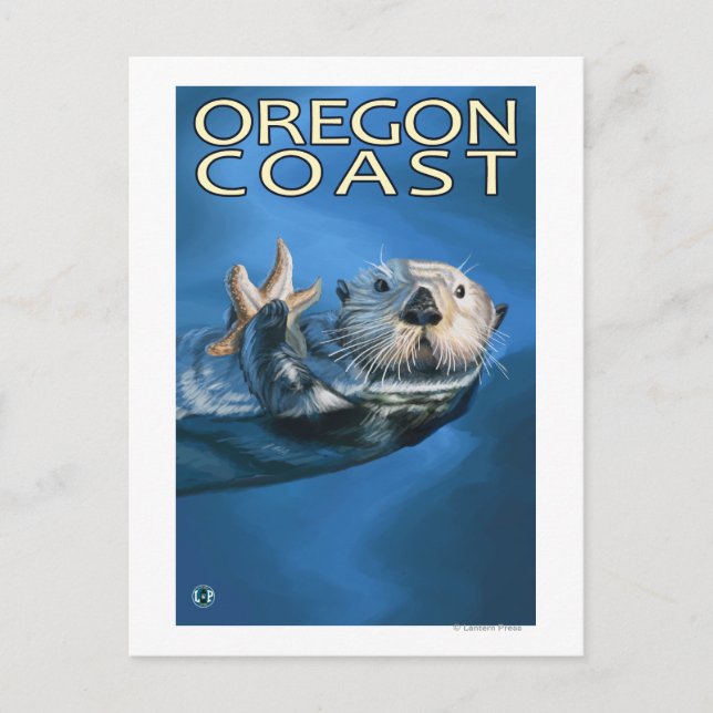 Cartão Postal Otter Mar da Costa do Oregon (Frente)