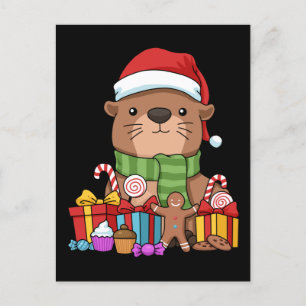 Cartão Postal Otter Natal Gift Kids Sea Otter