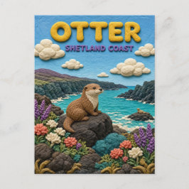 Cartão Postal Otter Shetland Coast Modern KlayKoo