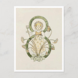 Cartão Postal Ottilia Adelborg Floral Vintage - Número 8