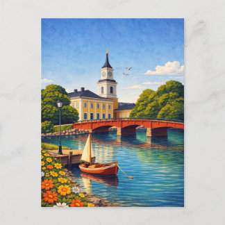 Cartão Postal Oulu Finland Vintage Travel Scandinavian