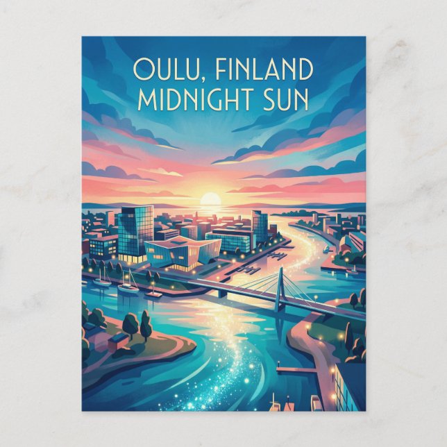 Cartão Postal Oulu Finlândia (Frente)