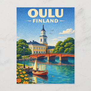 Cartão Postal Oulu Finlândia Viagens Antigas Escandinavo