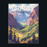 Cartão Postal Ouray Colorado Viagem Art Vintage<br><div class="desc">Ouray no estilo de arte vetorial. Ouray,  Colorado,  também conhecido como Suiça da América,  é de longe um dos lugares mais subestimados no Colorado.</div>