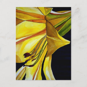 Cartão Postal Ouro Amarelo Esplendor Lily Arte original