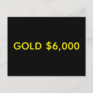 Cartão Postal Ouro Celebração de Mercado de $6.000