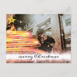 Cartão Postal Ouro com brilho em estrela brilhante Foto de Natal