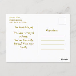 Cartão Postal Ouro de luxo decorativo em ouro e prata, monograma