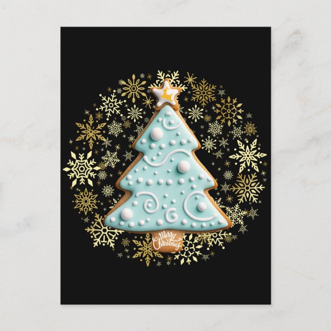 Cartão Postal Ouro de Natal, Gingercake Cookie (Frente)