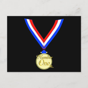 Cartão Postal Ouro de ouro ganhador de medalhas número um