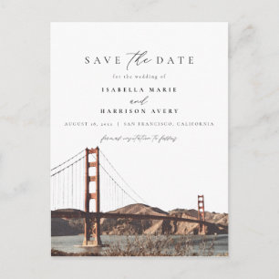 Cartão Postal Ouro de Watercolor Gate São Francisco Califórnia