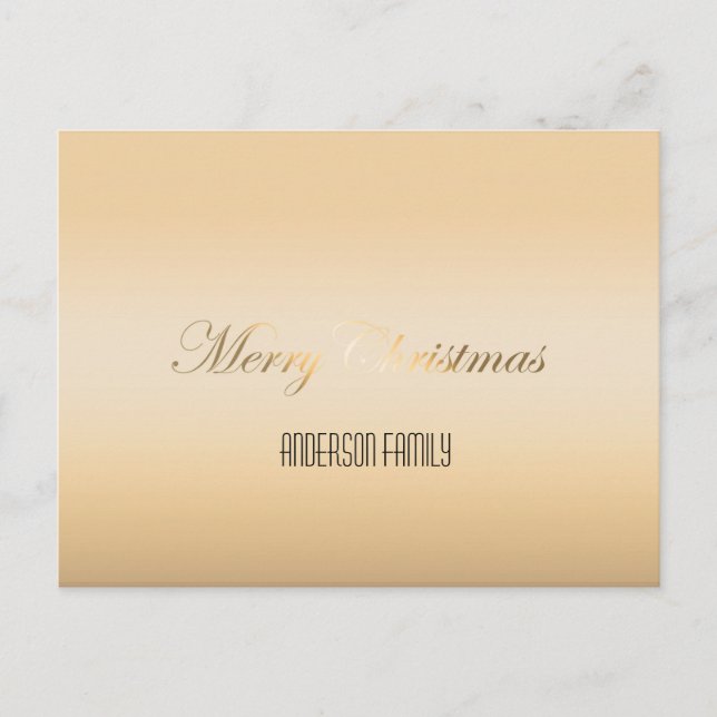 Cartão Postal Ouro elegante de Ano Novo (Frente)