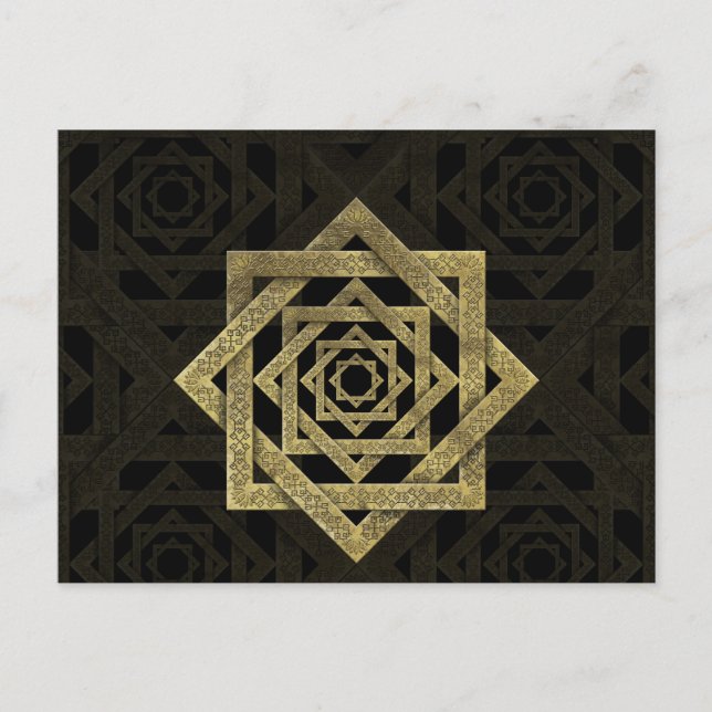 Cartão Postal Ouro Estrela de Lakshmi - Ashtalakshmi (Frente)