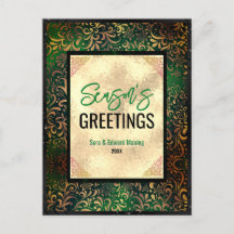 Ouro floral verde Elegante Ano Novo