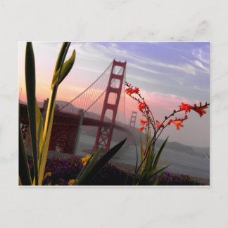 Cartão Postal Ouro Gate Bridge Garden view1