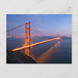 Cartão Postal Ouro Gate Bridge no Sunset Postcard