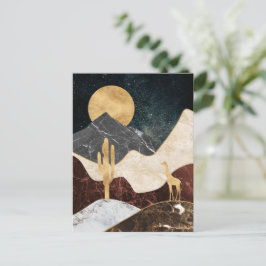Cartão Postal Ouro Giraffe Desert Landscape & Marble Mountain