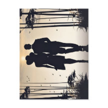 Ouro Hour Romance Silhouette Casal Sunset Walk