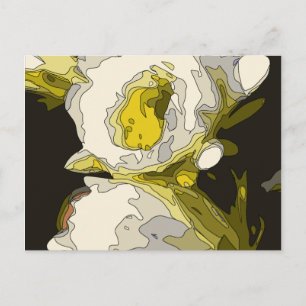 Cartão Postal Ouro Lily Pond Flower Painting