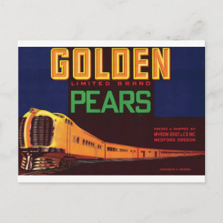 Cartão Postal Ouro Pears Medford Oregon Traz Vintage Art