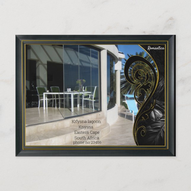 Cartão Postal Ouro Preto Abstrato Geométrico Moderno (Frente)