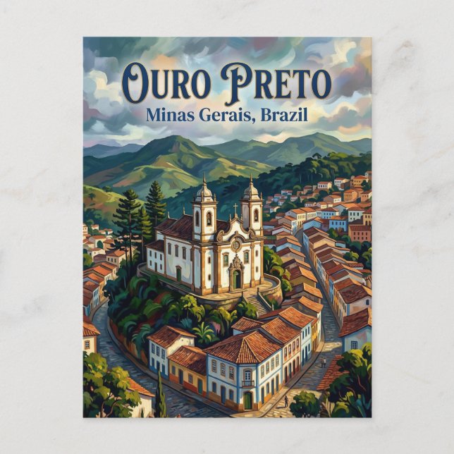 Cartão Postal Ouro Preto Brasil (Frente)