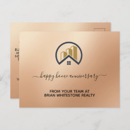 Cartão Postal Ouro Rosa | Imobiliário de Cor Vermelha