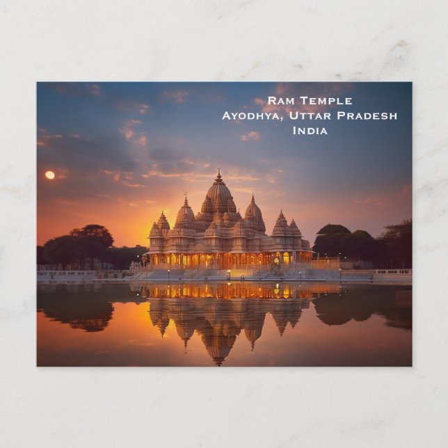 Cartão Postal Ouro Temple India Vintage Turismo (Frente)