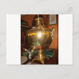 Cartão Postal Ouro Vintage Tea Pote Wall Art & Impressão