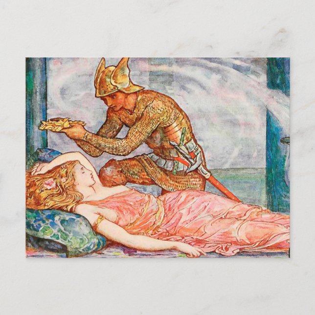 Cartão Postal Ouro Wreath para a Fada Princesa do amanhecer (Frente)