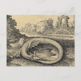 Cartão Postal Ouroboros Dragão Mordendo a Própria Cauda