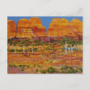 Cartão Postal Outback australiano com flores silvestres