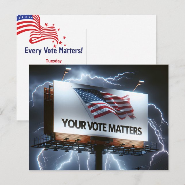 Cartão Postal Outdoor Lembrete De Votos Com Relâmpago (Frente/Verso)