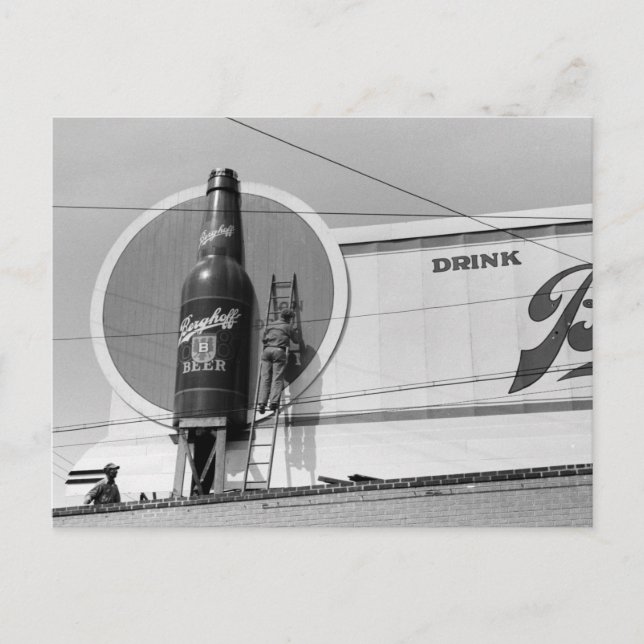 Cartão Postal Outdoor publicitário com cerveja, 1940 (Frente)